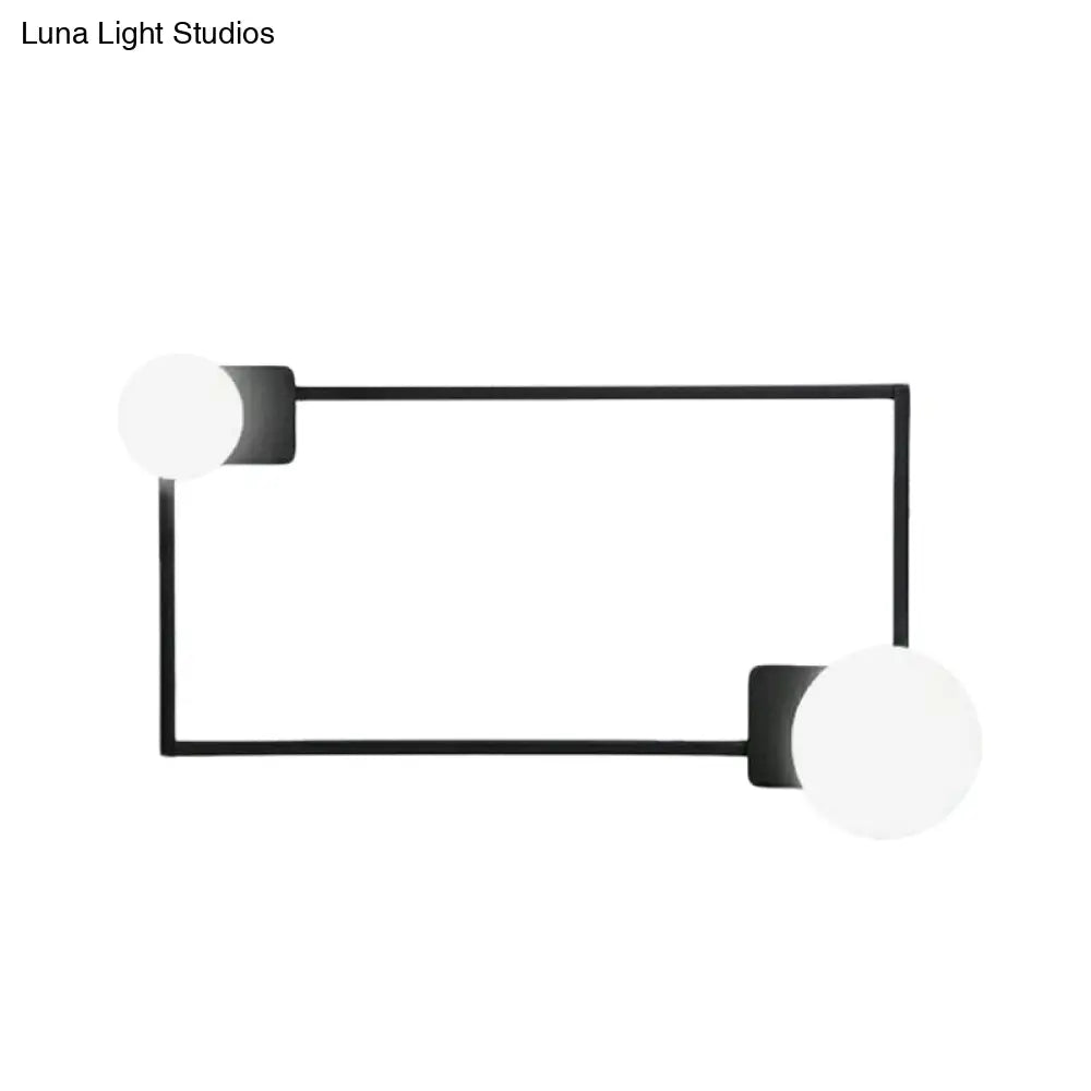 Modern Metal Rectangle Flush Wall Sconce With Led Lighting - Black Finish