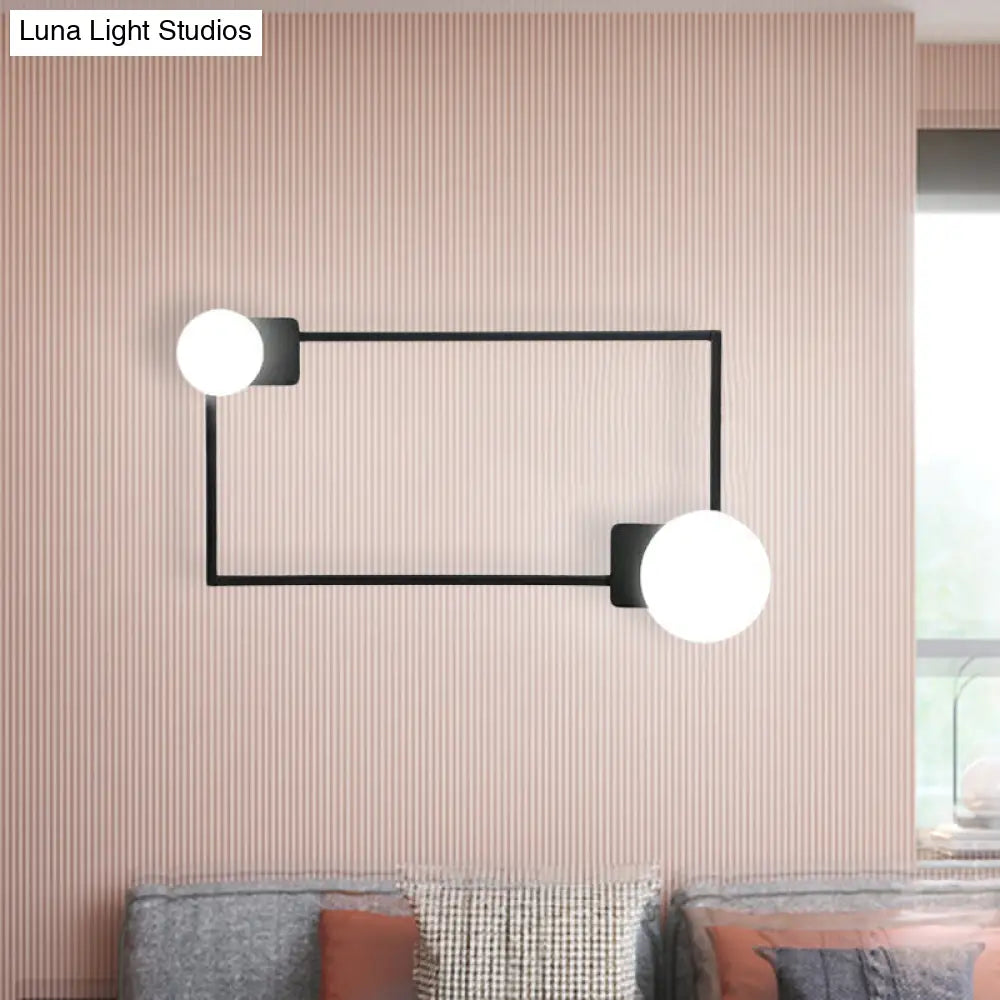 Modern Metal Rectangle Flush Wall Sconce With Led Lighting - Black Finish
