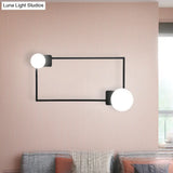 Modern Metal Rectangle Flush Wall Sconce With Led Lighting - Black Finish