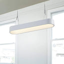 Modern Metal Rectangle Led Chandelier Lighting - 33.5’’/47’’ Wide White/Grey Hanging Lamp