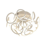 Modern Metal Semi Flush Ceiling Light - Twisted Strip Design 9/12-Light White Led Warm/White/Natural