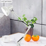 Modern Metal Shade Desk Lamp - Stylish Adjustable 1 Bulb Light For Bedroom Reading