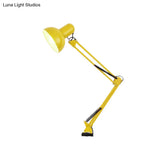 Modern Metal Shade Desk Lamp - Stylish Adjustable 1 Bulb Light For Bedroom Reading