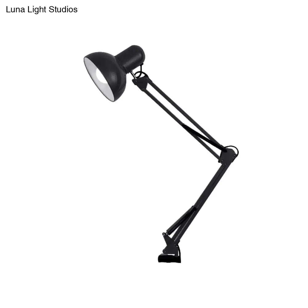 Modern Metal Shade Desk Lamp - Stylish Adjustable 1 Bulb Light For Bedroom Reading
