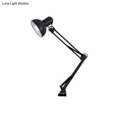 Modern Metal Shade Desk Lamp - Stylish Adjustable 1 Bulb Light For Bedroom Reading