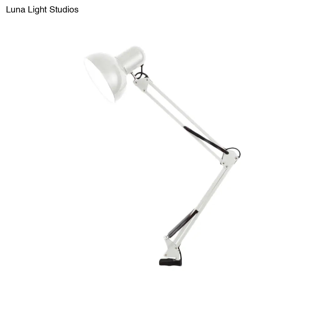 Modern Metal Shade Desk Lamp - Stylish Adjustable 1 Bulb Light For Bedroom Reading