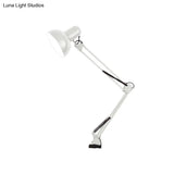 Modern Metal Shade Desk Lamp - Stylish Adjustable 1 Bulb Light For Bedroom Reading