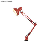Modern Metal Shade Desk Lamp - Stylish Adjustable 1 Bulb Light For Bedroom Reading