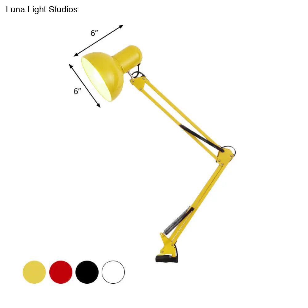Modern Metal Shade Desk Lamp - Stylish Adjustable 1 Bulb Light For Bedroom Reading