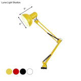 Modern Metal Shade Desk Lamp - Stylish Adjustable 1 Bulb Light For Bedroom Reading
