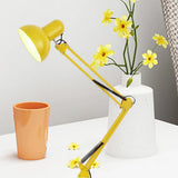 Modern Metal Shade Desk Lamp - Stylish Adjustable 1 Bulb Light For Bedroom Reading Yellow