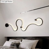 Modern Metal Snake-Like Wall Sconce Lighting - 25.5/50 W Led Mount Lamp In Black With Warm/White