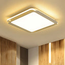 Modern Metal Square Ceiling Flush Mount Light - Led 18’/23.5’ W White Bedroom Lamp In