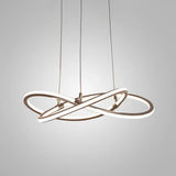 Modern Metal Strip Chandelier Pendant Light For Restaurants With Hanging Cord Gold / 31.5’