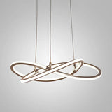 Modern Metal Strip Chandelier Pendant Light For Restaurants With Hanging Cord Gold / 47.5’