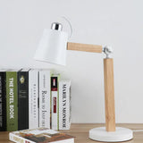 Modern Metal Tapered Desk Light: 1-Head Night Table Lamp In White/Black With Rotating Node White
