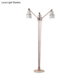 Modern Metal Tree Floor Lamp With 3 Heads For Living Room Reading White/Black