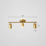 Modern Metal Tube Track Lamp - Ceiling Spotlight For Clothing Store 3 / Gold