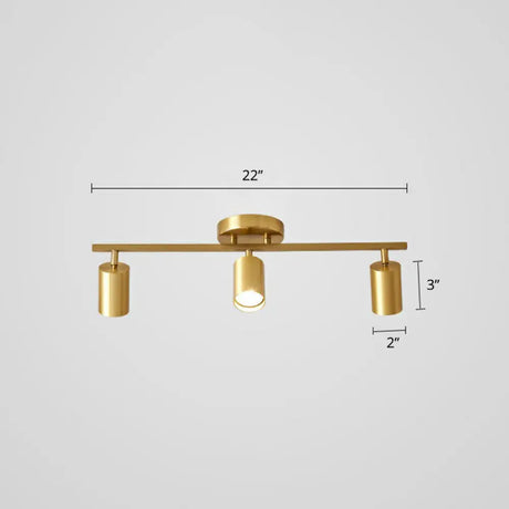 Modern Metal Tube Track Lamp - Ceiling Spotlight For Clothing Store 3 / Gold