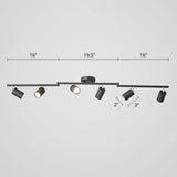 Modern Metal Tube Track Lamp - Ceiling Spotlight For Clothing Store 6 / Black