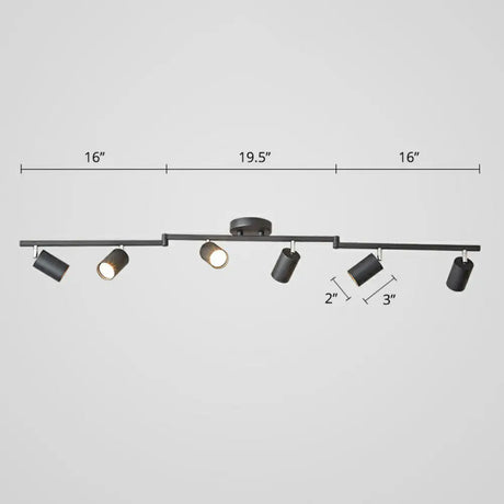 Modern Metal Tube Track Lamp - Ceiling Spotlight For Clothing Store 6 / Black