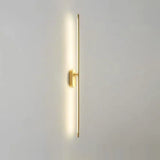 Modern Metal Wall Lamp For Bedroom & Living Room - Linear Strip Lighting 2 / Brass Warm