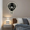 Modern Metal Wall Sconce - Cartoon Shape Ideal For Study Room Black / Hot Air Balloon
