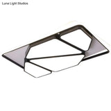 Modern Metallic Black & White Splicing-Block Led Flush Ceiling Light - 16’/19.5’/35.5