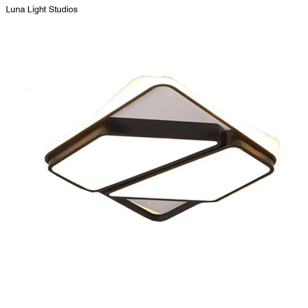 Modern Metallic Black & White Splicing-Block Led Flush Ceiling Light - 16’/19.5’/35.5