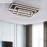Modern Metallic Brown Semi Flush Mount Light In Warm/White/Neutral Tones
