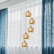 Modern Metallic Ceiling Light With Amber Crystal Accent - 5/8 Heads Multi Kit 5 /