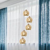Modern Metallic Ceiling Light With Amber Crystal Accent - 5/8 Heads Multi Kit 5 /