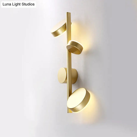 Modern Metallic Circle Wall Mount Led Lighting For Living Room