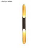 Modern Metallic Cylinder Wall Sconce - Mounted Light For Living Room 1/4-Bulb Yellow-Black Design