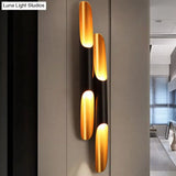 Modern Metallic Cylinder Wall Sconce - Mounted Light For Living Room 1/4-Bulb Yellow-Black Design