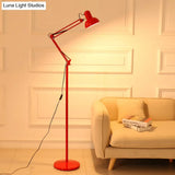 Modern Metallic Dome Shade Task Floor Lamp: Adjustable 1-Head Black/White Lighting For Living Room