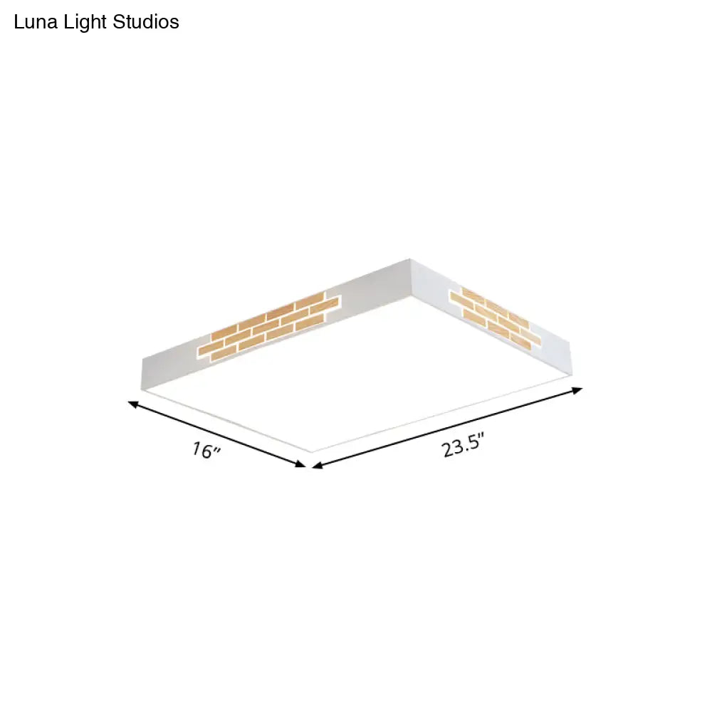 Modern Metallic Flush Mount Led Ceiling Light For Living Room - 23.5’/31.5’ Long White