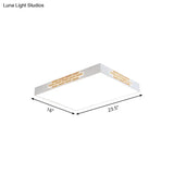 Modern Metallic Flush Mount Led Ceiling Light For Living Room - 23.5’/31.5’ Long White