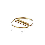 Modern Metallic Flushmount Led Ceiling Light With Gold Finish - Ideal For Bedroom / Remote Control