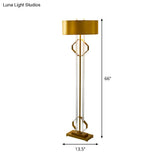 Modern Metallic Gold Floor Lamp With Clear Crystal Rod
