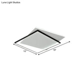 Modern Metallic Led Ceiling Light - Black Overlapping Flush Mount 18’/21.5’ Wide’.