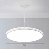 Modern Metallic Led Chandelier: Hollow-Carved Suspension Light For Conference Room White / 19.5’