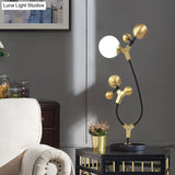 Modern Metallic Led Nightstand Lamp In Black And Gold For Stylish Living Rooms