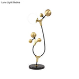 Modern Metallic Led Nightstand Lamp In Black And Gold For Stylish Living Rooms
