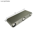 Modern Metallic Led Sconce Light With Wall Mount - Rectangular Design Nickel Finish 7/7.5 Width