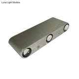 Modern Metallic Led Sconce Light With Wall Mount - Rectangular Design Nickel Finish 7/7.5 Width