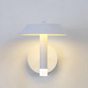 Modern Metallic Led Wall Sconce - Tapered White/Grey Bedroom Lamp White