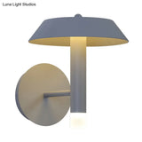 Modern Metallic Led Wall Sconce - Tapered White/Grey Bedroom Lamp