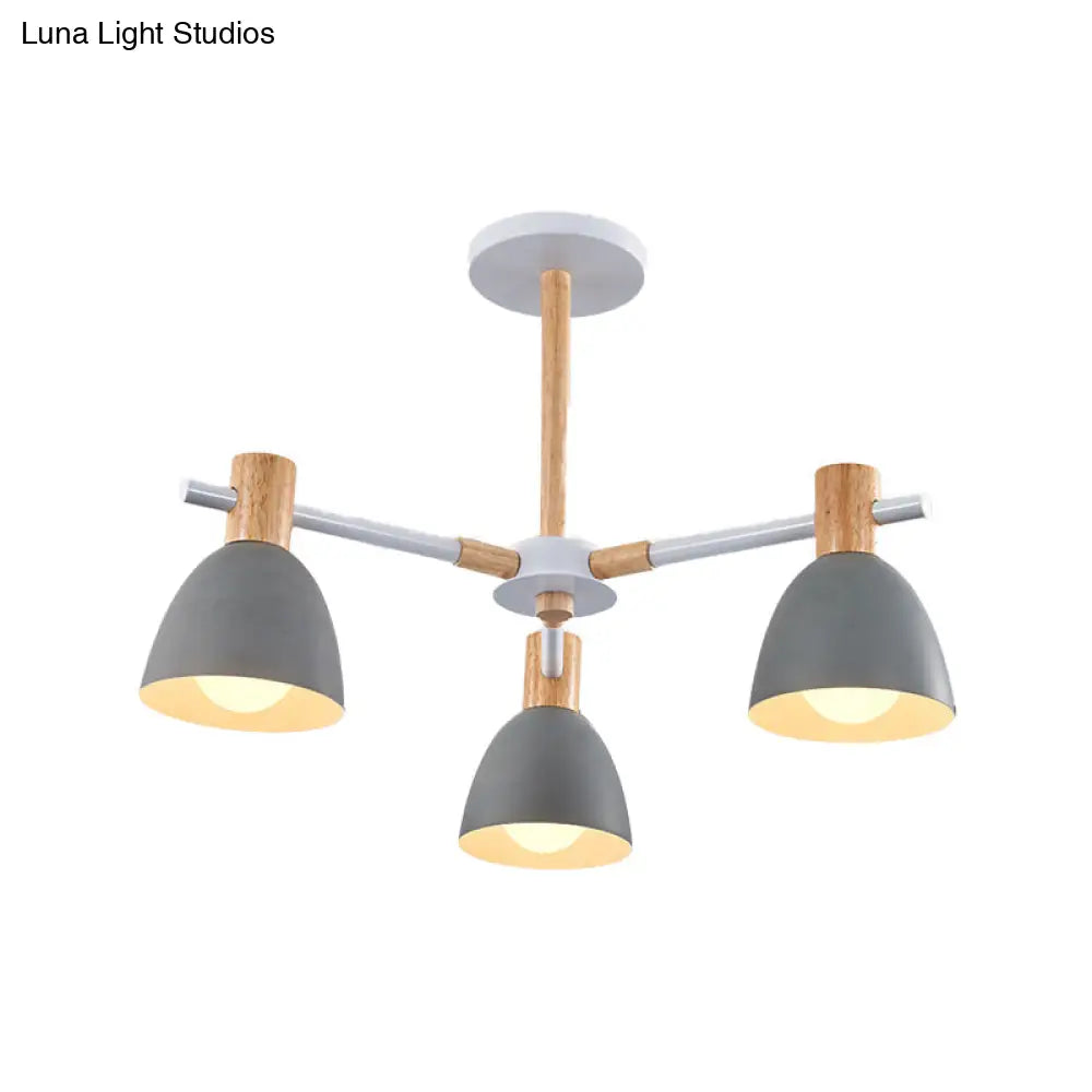 Modern Metallic Macaron Chandelier: Stylish Candy-Colored Game Room Lighting