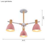 Modern Metallic Macaron Chandelier: Stylish Candy-Colored Game Room Lighting
